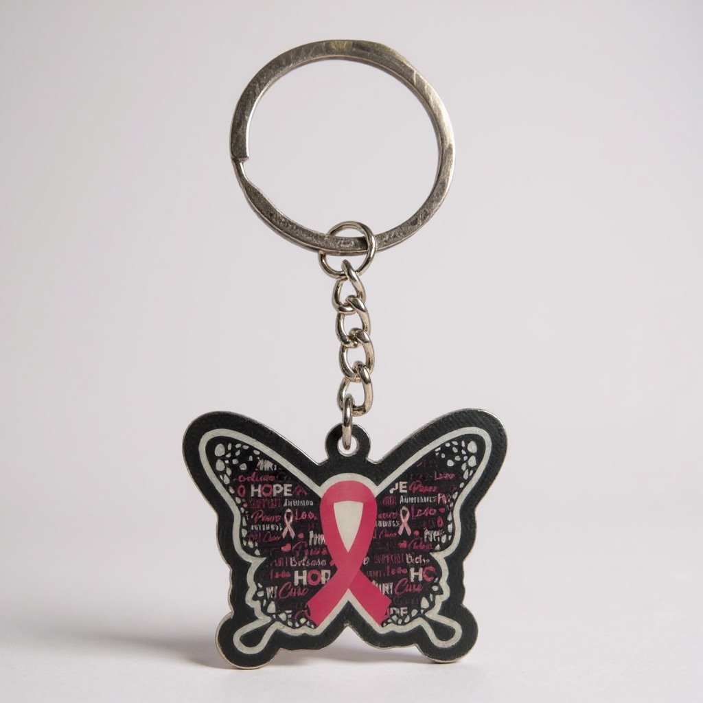 Butterfly Cancer Awareness Keychain
